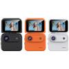 Helilyco Action Camera 4K con Stabilizzazione d'Immagine e Flip Screen, Videocamera Sportiva Compatta per Ciclismo e Avventure Outdoor Arancione