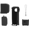 ECMQS Silicone Camera Wrap Set, Colore Nero | Copertura della maniglia dello schermo dell'obiettivo, layout aperto del ritaglio, cinturino da polso incluso, uso quotidiano