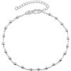 Amberta Cavigliera da Donna in Argento Sterling 925 | Gioielli Estivi da Donna | Cavigliera Perline Cuore a Strati Regolabile