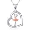 URONE Collana con ciondolo a forma di cuore, in argento Sterling 925, per ballerine