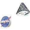 SNS Components NASA - Confezione da due polpette con logo e Apollo 11 Lunar Landing Moon Metal Enamel Pin Badge Space Exploration Apollo Gemini Mercury USA Armstrong, Metallo