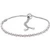 Pandora Timeless - Bracciale tennis con chiusura regolabile, in argento sterling rodiato, con pietre di zirconia cubica incolori e zaffiri sintetici rosa