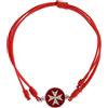Holyart Bracciali in argento e oro: Bracciale cordino rosso medaglietta argento 925 croce di Malta