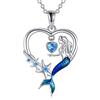 VONALA Collana a onda in argento Sterling 925 con ciondolo a forma di sole, tramonto, oceano, surfista, spiaggia, oceano, gioielli regalo per donne, 24mm*19mm (0.94inch*0.74inch), Argento sterling