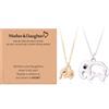 CERSLIMO Regali per madre e figlia, 2 pezzi abbinati a forma di elefante, collana per madre e figlia, regalo per la festa della mamma, compleanno, Natale