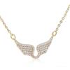 Generic Ali in argento Sterling con scintillanti ali di zircone, ciondolo a forma di ali d'angelo in argento, collana con ciondolo a forma di ala d'angelo, collana da donna, regalo di compleanno o