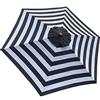 BELLRINO - Ombrello di ricambio da 2,7 m, 6 stecche, a righe, colore: nero/bianco, resistente e spesso (solo tettoia)