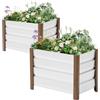 IDEALHOUSE Fioriera rialzata in Alluminio Resistente alle intemperie, per Balcone e terrazza, Vaso Profondo con drenaggio, Bordi arrotondati e Protezione dei Bordi, per Verdure e Fiori, 60 x 40 x 45
