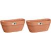 Elho Vibia Campana Wall Basket 35 - Fioriera per Balcone esterno - Ø 35.0 x H 14.8 cm - Marrone/Terra (Confezione da 2)