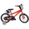 Bicicletta per Bambini 14 Disney Cars Freni Caliper e Stabilizzatori in Acciaio Hi-Ten Rosso
