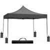 Zendea Gazebo Esterno 3x3, Struttura in Acciaio, Grigio | Resistente, Telo Impermeabile, Apertura Rapida a Ragno, Ideale per Giardino, Fiere e Mare, Facile da Montare e Ancorare