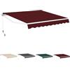 HOMASIS Tenda da Sole per Esterno, 3,6x3M, Tenda Estensibile da Veranda da Giardino, Superficie Impermeabile e Telaio in Alluminio, Tenda da Sole a Caduta per Balcone, Terrazzo (Rosso vino)