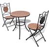 vidaXL Set da Bistrot 3 pz in Piastrelle di Ceramica Terracotta