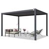 TOOLPORT PRIMEYARD Pergola 3x4 m montanti in alluminio con tetto a doghe in acciaio gazebo da giardino antracite