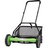 QRANSEUYXY Tosaerba manuale da 20 pollici, tosaerba a mandrino, fino a 500 m², tosaerba manuale con 5 lame, altezza regolabile 3,4 - 6,4 cm, tasca di raccolta