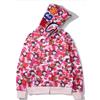 Una scimmia da bagno Felpa con cappuccio e zip intera BATHING APE Hello Kitty rosa mimetico...