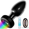 Generic Plug Anale Vibrante Con 10 Modalità E Luci LED, Telecomando, in Silicone Di Alta Qualità Per Uomini, Donne E Coppie (Vetro Nero)