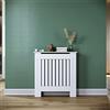 SONNI Copertura per Radiatore 78x19x81.5 cm, Classico e Moderno per Copritermosifone, Copertura Termosifone Grande a Doghe Rigate Laccate Bianche