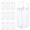 Pummny 10 Pezzi Sacchetto di Ghiaccio Trasparente, Manica di Refrigerator di Vino, Borsa per il Raffreddamento Del Vino, Pieghevole Ice Bag, Borsa Ghiaccio per Bottiglie Vino, per Picnic, Bevande Fredde