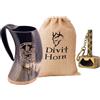 Divit Horn Autentico Corno Vichingo | Boccale da Birra Arcaico | Stile Reale; Bevi da un vero boccale in corno di bue (Fenrir, Lucido) (Odger, Lucido)