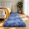Homaxy Tappeto a pelo lungo per soggiorno, 80 x 150 cm, con fondo antiscivolo, morbido, lavabile, moderno, per corridoio, cameretta dei bambini, camera da letto, blu marino