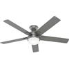 Hunter Ventilatore da soffitto Zeal argento con luce e telecomando