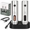 GÜTEWERK Set macina sale e pepe elettrico, base di ricarica, ricaricabile | 110 ml, condire con una sola mano, regolazione del pasto medio, 6 livelli di macinazione, LED bianco, automatico