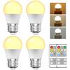 BrightArk Lampada a LED E27 con Telecomando 5W, Dimmerabile 3 Temperature di Colore, AC 220-240V, Lampadina LED con Funzione Timer per Lampada da Tavolo Lampada da Terra (4 Pezzi)