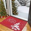 CAROMIO Zerbino decorativo natalizio con scritta Merry Christmas, con retro in gomma antiscivolo, zerbino per interni ed esterni, zerbino per porta d'ingresso, 50 x 80 cm