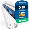 Eurocali Tubo LED 120 cm 18W in VETRO 1850 lumen Bianco Caldo 3000K - Sostituzione Neon T8 - Pacco da 10 tubi