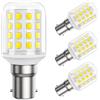 DiCUNO Lampadina LED B15 4W, Classe B, Equiv. 60W, 740lm, 5000K, 4 Pezzi | Bianco freddo, Non dimmerabile, Baionetta B15 LED mais basso consumo per lampadari, applique e lampade da tavolo