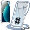 Oelrstfe Cover con Cordino per Xiaomi Redmi Note 15 Pro 5G, Blu | Trasparente Silicone Custodia con Regolabile Collana Laccio Tracolla, Antigraffio Proteggere Case Corda per Redmi Note 15 Pro