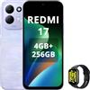 XIAOMI REDMI 17, Smartphone 4G, 4 + 256 GB, processore Helio G91-Ultra, display da 6,9, 120 Hz, batteria da 7500 mAh, doppia fotocamera posteriore da 50 MP, viola loto, smartwatch incluso