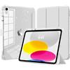 TiMOVO Cover per iPad A16 11a Gen 11&10a Gen 10,9, Grigio Albicocca | Portapenne, TPU Brillantini, Scocca Posteriore Trasparente Lucida, Supporto Trifold Sottile, Auto Sveglia/Sonno