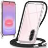 Oelrstfe Cover con Cordino per Samsung Galaxy A27 5G, Nero | Trasparente Silicone Custodia con Regolabile Collana Laccio Tracolla,Antigraffio Proteggere Case Corda per Samsung Galaxy A27