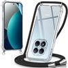 Oelrstfe Cover con Cordino per Xiaomi Redmi Note 15 Pro 5G, Nero | Trasparente Silicone Custodia con Regolabile Collana Laccio Tracolla, Antigraffio Proteggere Case Corda per Redmi Note 15 Pro