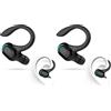 DOMIKIT Auricolare Bluetooth mono senza fili V5.2, design 360° sopra l'orecchio, microfono integrato, batteria 70 mAh, 20 ore di riproduzione, compatibile con iPhone, Android e PC (Confezione da 2)