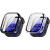 QJONSIU Cover per Huawei Watch D3, Antigraffio, 2 Pezzi, Black Clear | Vetro Temperato 9H Integrato, PC Rigido, Protezione Completa, Antimpronta