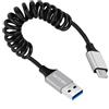 JSER Cavo dati Stretch da USB-C 3.1 Type-C a USB 3.0 ad angolo retto di 90 gradi per tablet e telefoni cellulari.