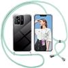ISOI Cover con Cordino per Xiaomi Redmi Note 12S 4G 2023, Custodia Trasparente con Collana Tracolla Laccio Collo Ultra Sottile Morbido TPU Silicone Antiurto AntiGraffio Case, Verde