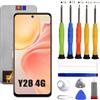 VUXYIT Compatibile con VI-VO Y28 4G (VIVO Y38 5G) LCD di ricambio per touch screen, digitalizzatore e display LCD [con impronte digitali] con kit di riparazione