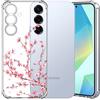 Choeeu ChoosEU Trasparente Cover per Samsung Galaxy S25 con Fiori, Sakura Rosa | Sottile TPU Silicone Trasparente Custodia, Disegni Colorate Fiore Fiori Motivo, per Ragazza, Antiurto Protettiva Morbido Case