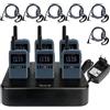Retevis RB619 Walkie Talkie, 1650mAh Rechargeable Walkie-Talkie con Caricabatterie a 6 Vie, PMR446 Ricetrasmettitori Professionali con Auricolare per Hotel, Ristoranti (6 Pezzi, Blu Navy)