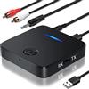 AMANKA Trasmettitore Ricevitore Bluetooth 5.0, 2 in 1 Mini Wireless Adattatore Bluetooth con jack da 3,5 mm e 250mA 8~12 Ore in Standby, Uscita Stereo per TV, PC, Telefono e Home Theater