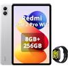 XIAOMI REDMI Pad 2 Pro, 8+256 GB,Display da 12,1 2,5 K 120 Hz, batteria Gigante da 12000 mAh (tipica), processore da 4 NM,connettività senza interruzioni,colore argento.incluso Smart Watch