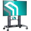 ONKRON Supporto TV con Ruote 70-110, 130 kg, max VESA 1000x600, TS2821-B | Carrello TV con ruote, nero, altezza 1315-1765 mm, ripiano AV e mensola webcam, base rinforzata; per aule, casa e business