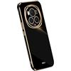 RankOne La Custodia del Telefono è Adatta per HONOR Magic6 Pro 5G (6.8 Inches), Case per Cellulare in Silicone con Telaio Galvanico - Nero