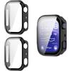 QJONSIU Cover per Huawei Watch D3, Antigraffio, 2 Pezzi, Black | Vetro Temperato 9H Integrato, PC Rigido, Protezione Completa, Antimpronta