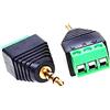 SHANFEILU Adattatore audio stereo da 3,5 mm a 3 poli maschio a 3 terminali vite femmina da 1/8 pollici TRS a 3 poli con senza saldatura Convertitore cuffie a doppia pista confezione da 2