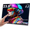 Prechen 2K Monitor Touch Screen Portatile 2560x1440 da 23,8 Pollici, 100Hz | 100%sRGB, IPS, Display Touch QHD con Supporto Regolabile a 90°, USB-C, HDMI, Grande Monitor per PC/Laptop/Desktop